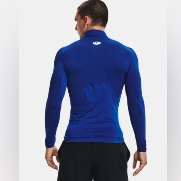 UA cold gear mock-neck long-sleeve XXL winter thermal work construction blue - Picture 2 of 3